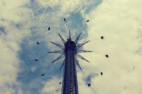 high carousel in amusement park in Vienna