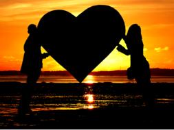 sunset romanticism heart