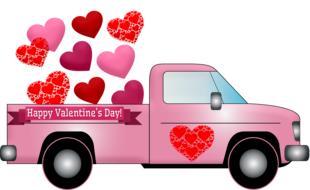 valentine truck hearts drawing