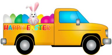 easter truck on colorful illustration