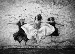 levitating women