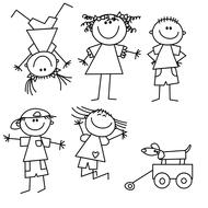 kids drawing lines