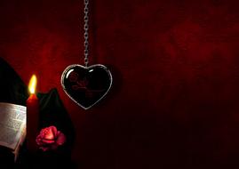 heart rose candle gothic