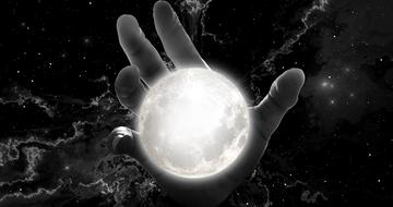 moon in hand as a fantasy image