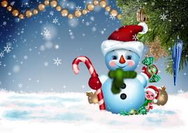 snowman postcard drawing