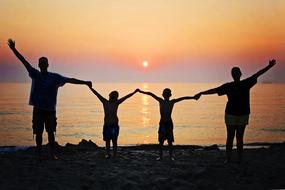 happy family on the beach