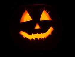 fire Pumpkin Halloween Face