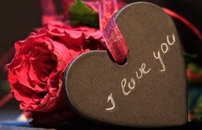 roses and heart with text i love you