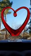 Heart Red Glass statue