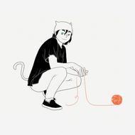 fantasy cat thread drawing