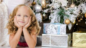 Christmas Girl with Gift