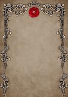 rose frame with diamond as a drawing