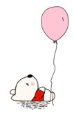 cartoon bear with balloon