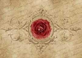 vintage wallpaper with rose