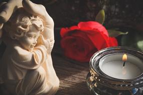 Faith Believe Pray and rose