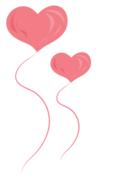 pink hearts love balloons