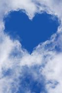 Heart Clouds on Blue Sky