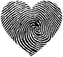 heart love fingerprint drawing