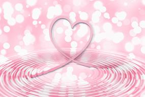 love heart bokeh pink as a drawing