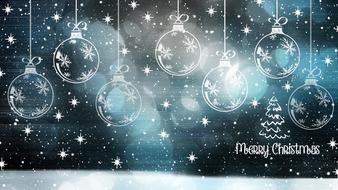 christmas card with baubles