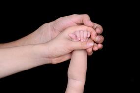 Dad Mom Love hands