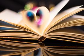 romantic heart is folded from the pages of a book