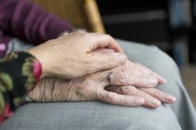 Hands of the old people