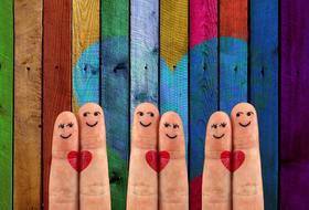 Love Affection Pair fingers drawing