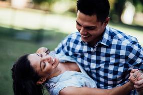 Happy dancing dark skin Couple