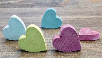 Hearts Color wood