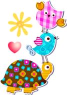 multi-colored animal applique as a colorful illustration