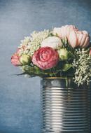Colorful gentle flower bouquet in the vase