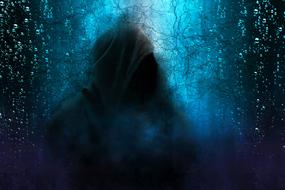 Hooded Man silhouette, digital art