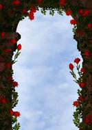 clipart of painted arch with red flowers