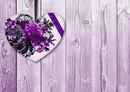 Heart Flowers Nostalgia violet