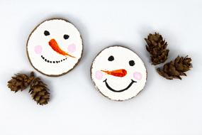 decorative decoration in the form of snowmen and cones