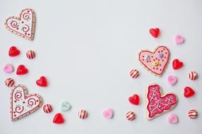 heart cookies as background