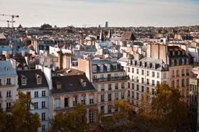 Cityscape of Paris at sunset