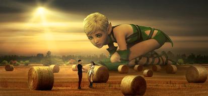 fantasy cornfield harvest drawing