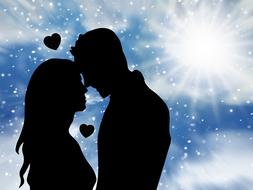 love romantic design banner drawing