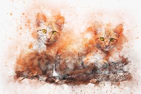 looking kitty drawing