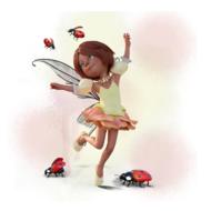 elf fee ladybug fantasy girl drawing