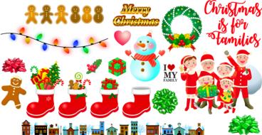 christmas lights stockings drawing