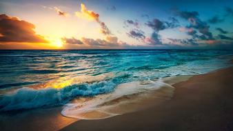 Beach at Sunset Evening