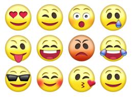 round emoticons with different facial expressions