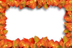 rectangular frame of orange leaves