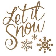 let it snow, golden christmas drawing