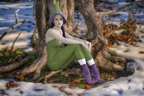 image of a girl dressed as an elf