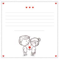 card lovers couple drawing
