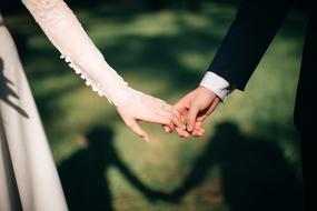 Weddings, hands of Bride and Groom together
